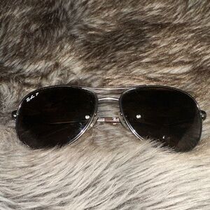 Ray-Ban Aviator Sunglasses — Silver Frame with Black Lenses